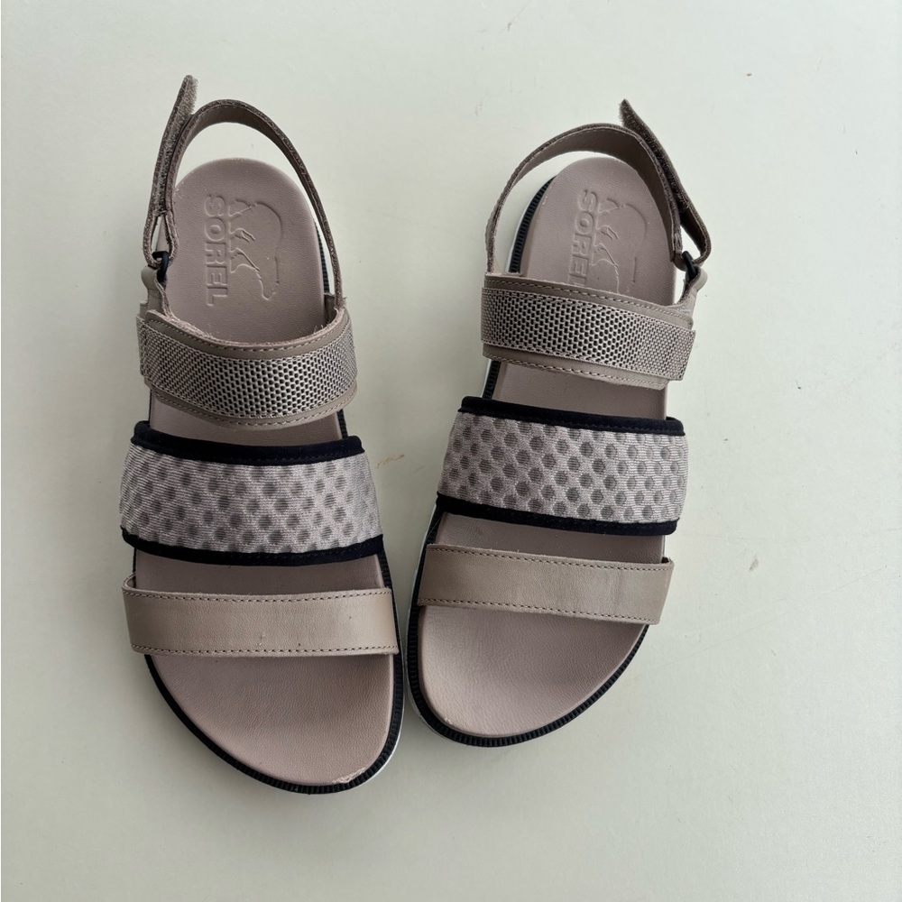 Sorel Womens Roaming Omega Taupe Black Sandals